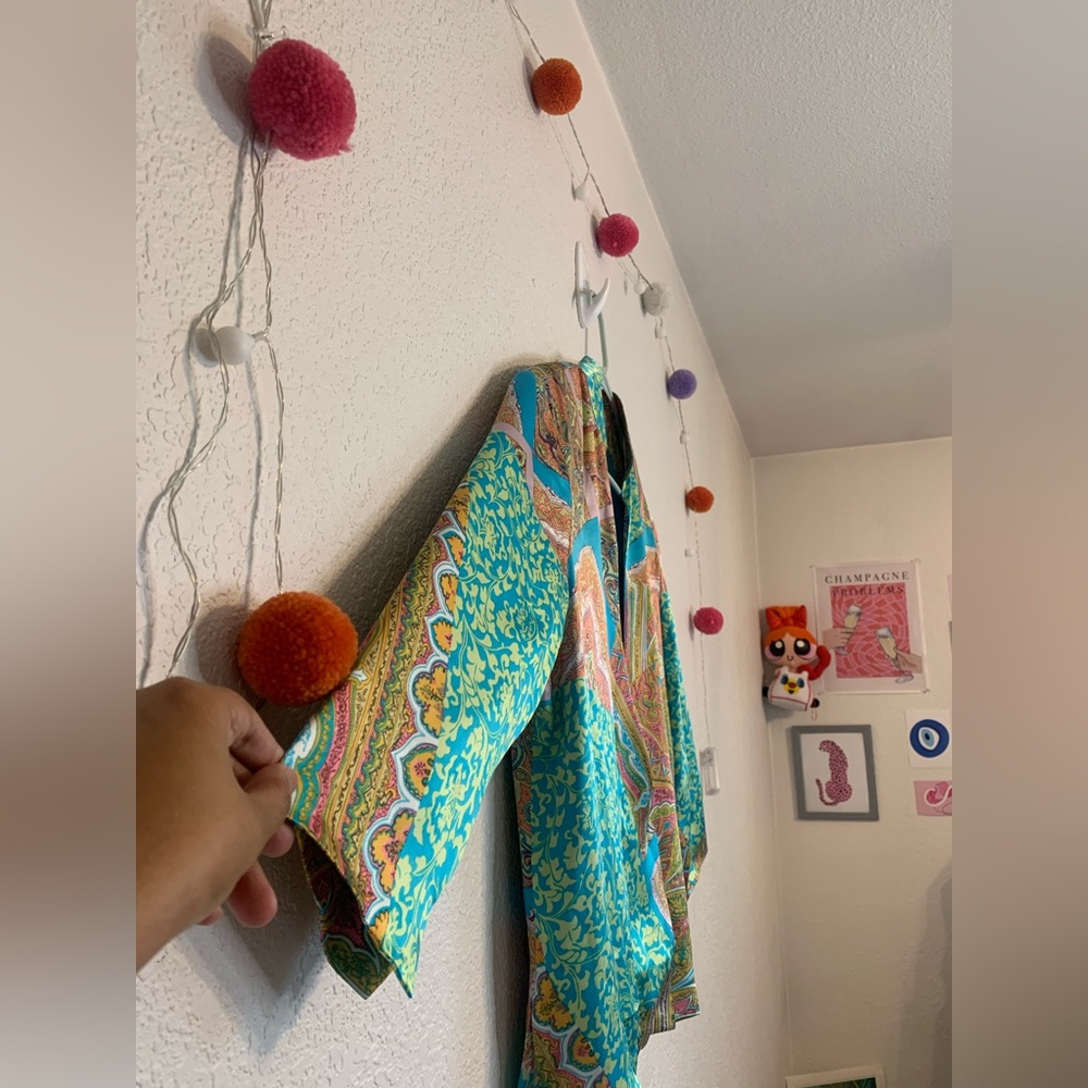 ILyse Hart Ltd Vintage Women Sz Large Silk Blazer Colorful Boho Paisley/Floral - Picture 4 of 8
